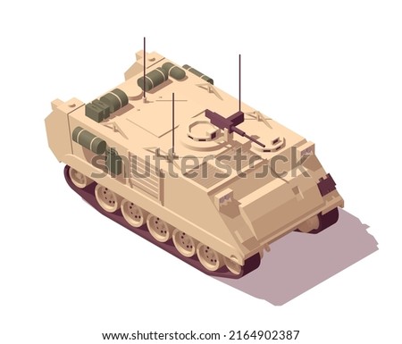 Isometric low poly M113 armored personnel carrier. Vector