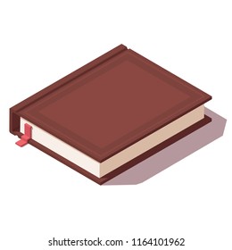 Isometric Low Poly vector book icon. Illustration isolated on background.