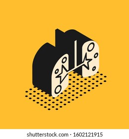 Isometric Lungs icon isolated on yellow background.  Vector Illustration