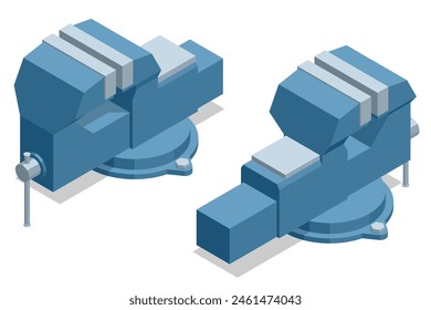 Isometric machine vice. Milling machine vice with 360 swivel base. Cast iron rotary QHK machine vice, useful while working with grinding, milling, drilling and planing machines