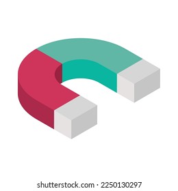 isometric magnet icon isolated flat