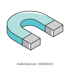 isometric magnet icon white background