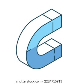 isometric magnet social media icon isolated