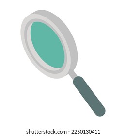isometric magnifier icon flat isolated