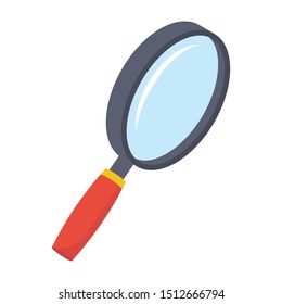 
Isometric magnifier vector for lab research and practicals 
