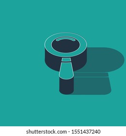 Isometric Magnifying glass icon isolated on green background. Search, focus, zoom, business symbol.  Vector Illustration