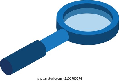 Isometric magnifying glass vector illustration