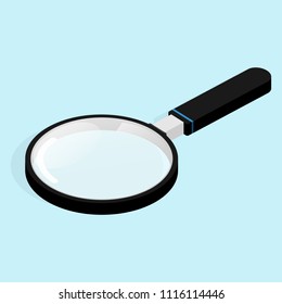 isometric magnifying vector