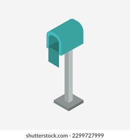 Cuadro de correo isométrico en el fondo