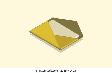 Isometric mail icon para elementos de diseño relacionados con letras o mensajes