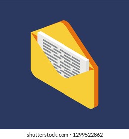 Isometric mail icon. Mail vector icon. Isometric vector illustration. - Vector