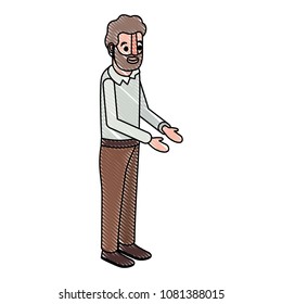 isometric man with beard avatar character