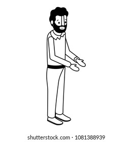 isometric man with beard avatar character