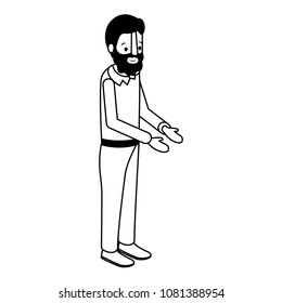 isometric man with beard avatar character