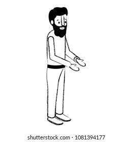 isometric man with beard avatar character