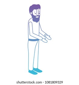 isometric man with beard avatar character