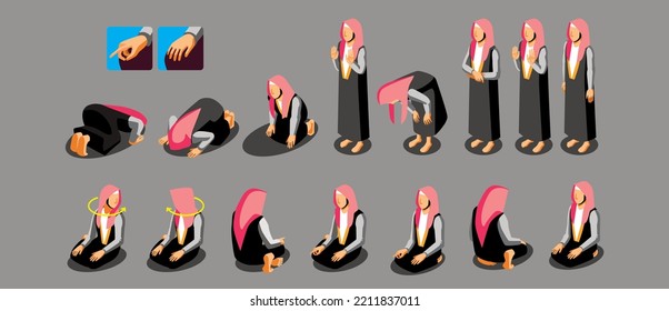 Isometric man practice salah prayer according to the Hanbali Madhhab