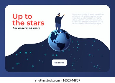 An isometric man who stands on isometric Earth planet sees a breakthrough in business process.