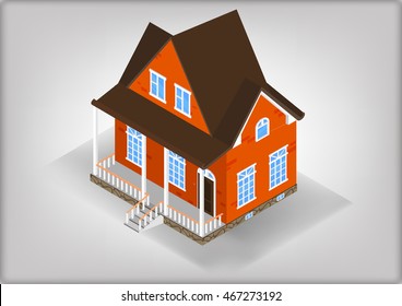 Isometric mansion illustration