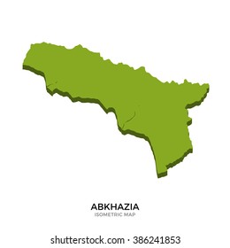 Isometric map of Abkhazia detailed vector illustration. Isolated 3D isometric country concept for infographic