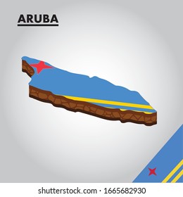 Isometric map of Aruba 3D isometric Vector Illustration