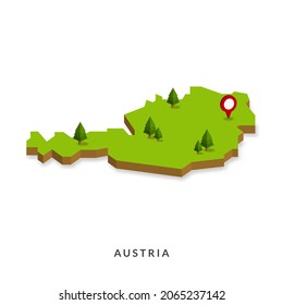 Isometric Map of Austria. Simple 3D Map. Vector Illustration - EPS 10 Vector