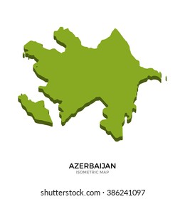 Isometric map of Azerbaijan detailed vector illustration. Isolated 3D isometric country concept for infographic