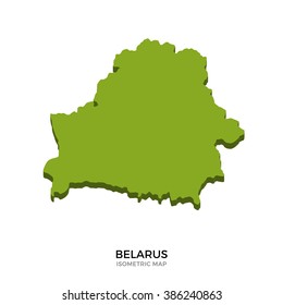 Isometric map of Belarus detailed vector illustration. Isolated 3D isometric country concept for infographic