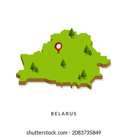 Isometric Map of Belarus. Simple 3D Map. Vector Illustration - EPS 10 Vector