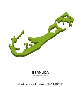 Isometric map of Bermuda detailed vector illustration. Isolated 3D isometric country concept for infographic
