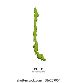 Isometric map of Chile detailed vector illustration. Isolated 3D isometric country concept for infographic