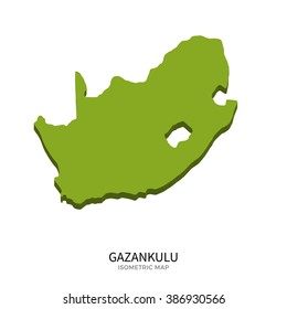 Isometric map of Gazankulu detailed vector illustration. Isolated 3D isometric country concept for infographic