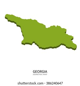Isometric map of Georgia detailed vector illustration. Isolated 3D isometric country concept for infographic