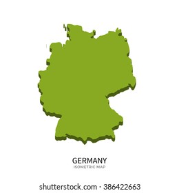 Isometric map of Germany detailed vector illustration. Isolated 3D isometric country concept for infographic