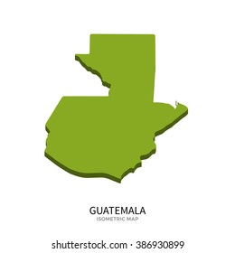 Isometric map of Guatemala detailed vector illustration. Isolated 3D isometric country concept for infographic