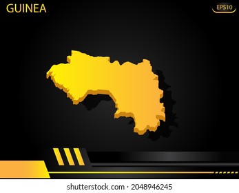 mapa isométrico Guinea de Siria sobre el concepto de innovación en el diseño de marcos negros de fondo. para diseño de imágenes de texto y mensajes.Ilustración vectorial.