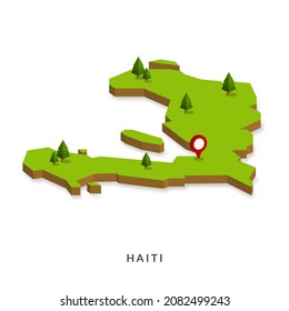 Mapa isométrico de Haití. Mapa 3D simple. Ilustración de vectores - Vector EPS 10