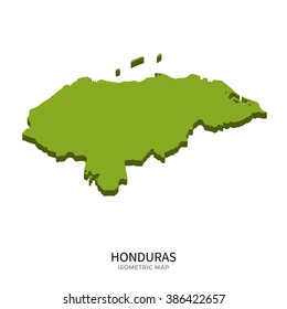 Isometric map of Honduras detailed vector illustration. Isolated 3D isometric country concept for infographic