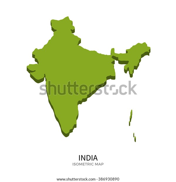 Isometric Map India Detailed Vector Illustration Stock Vector (Royalty ...