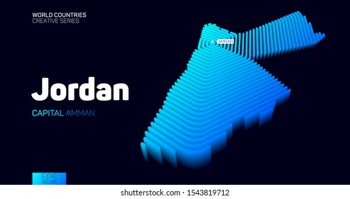 Isometric map of Jordan with blue hexagon lines