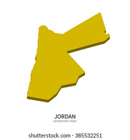 Isometric map of Jordan detailed vector illustration. Isolated 3D isometric country concept for infographic