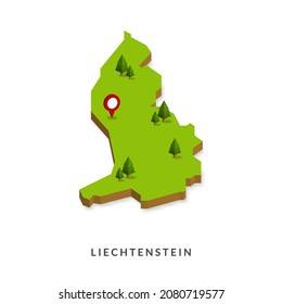 Isometric Map of Liechtenstein. Simple 3D Map. Vector Illustration - EPS 10 Vector