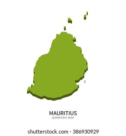 Mapa isométrico de Mauricio Ilustración vectorial detallada. Concepto de país isométrico 3D aislado para infografía