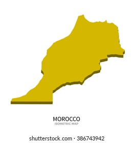 Isometric map of Morocco detailed vector illustration. Isolated 3D isometric country concept for infographic