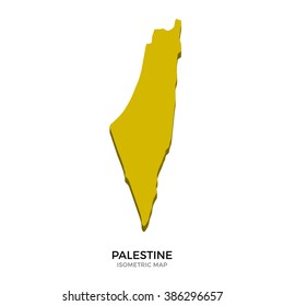 Isometric map of Palestine detailed vector illustration. Isolated 3D isometric country concept for infographic