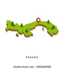 Isometric Map of Panama. Simple 3D Map. Vector Illustration - EPS 10 Vector