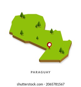 Isometric Map of Paraguay. Simple 3D Map. Vector Illustration - EPS 10 Vector