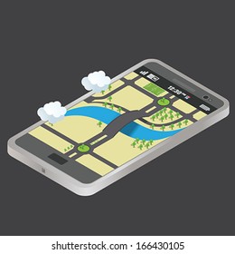 isometric map and phone