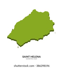 Isometric map of Saint Helena detailed vector illustration. Isolated 3D isometric country concept for infographic