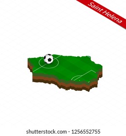 Isometric map of Saint Helena with soccer field. 
